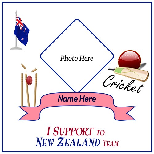 Icc World Cup 2024 Support Team New Zealand Photo Frame With Name